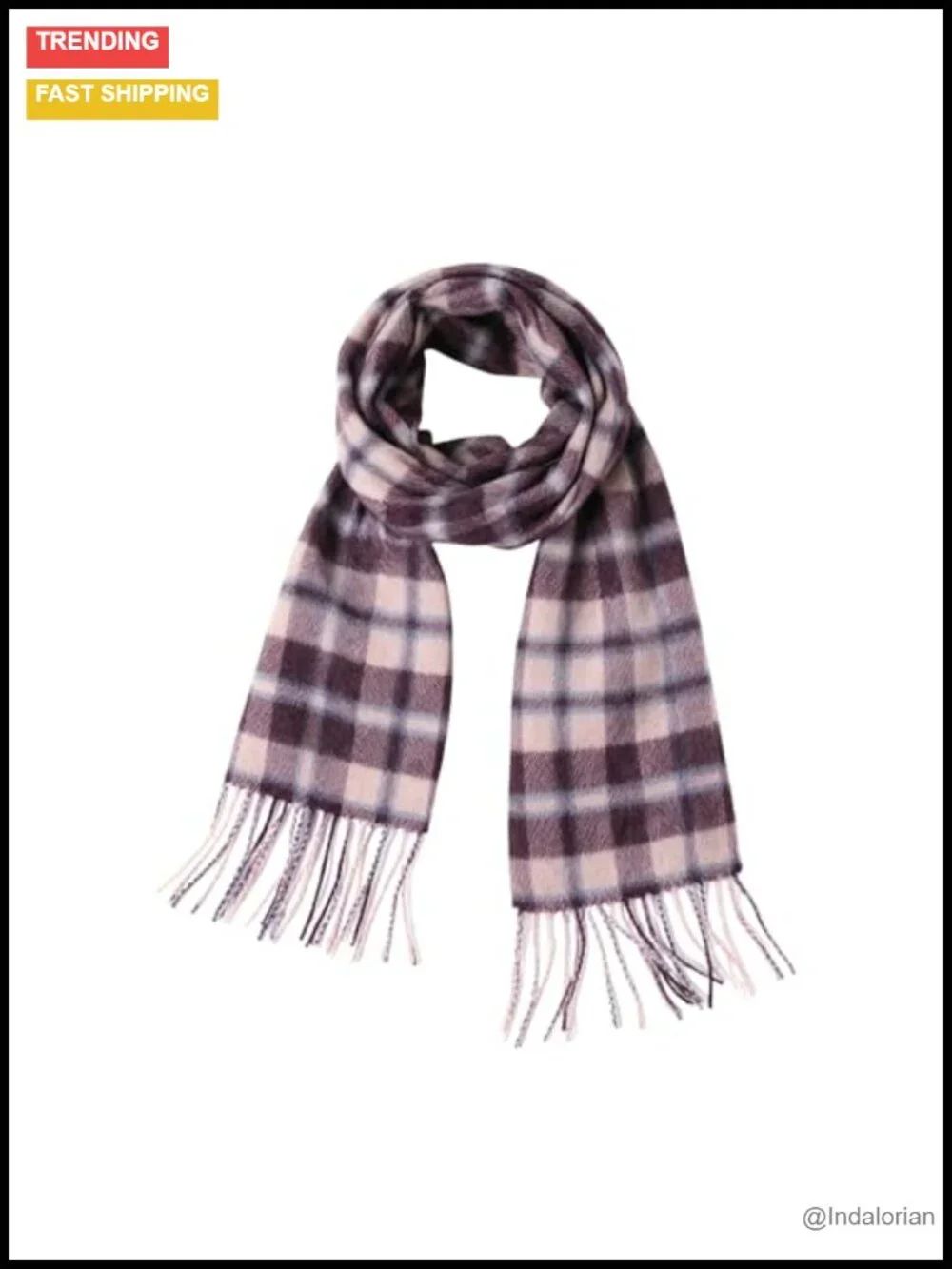 Wool Tartan Winter Scarf Classic Plaid Striped Unisex Warm Shawl